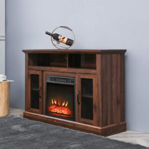 PatioFestival Fireplace Entertainment Center Wooden Electric Fireplaces tv Stand fire Place for TVs up to 50" Wide, Espresso