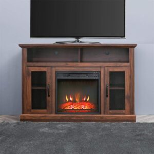 PatioFestival Fireplace Entertainment Center Wooden Electric Fireplaces tv Stand fire Place for TVs up to 50" Wide, Espresso