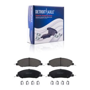 Detroit Axle - Front Brake Kit for V6 2005-2010 Ford Mustang Drilled & Slotted Brake Rotors and Ceramic Brakes Pads 2006 2007 2008 2009 Replacement - [Models Built Before 3/20/2010]