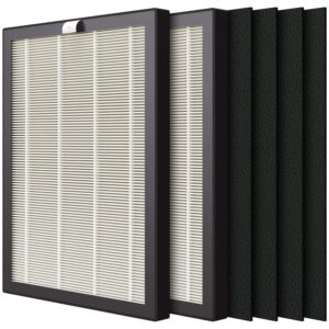 veva 9000 premium hepa replacement filter 2 pack including 4 carbon pre filters compatible with veva prohepa 9000 air purifier