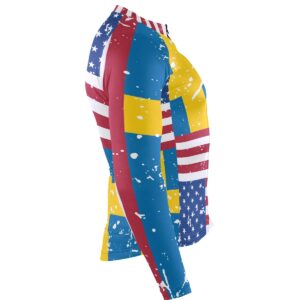 Cycling Jersey Men Long Sleeve Tops American Swedish Flag Bike Shirts Bicycle Clothes Jacket