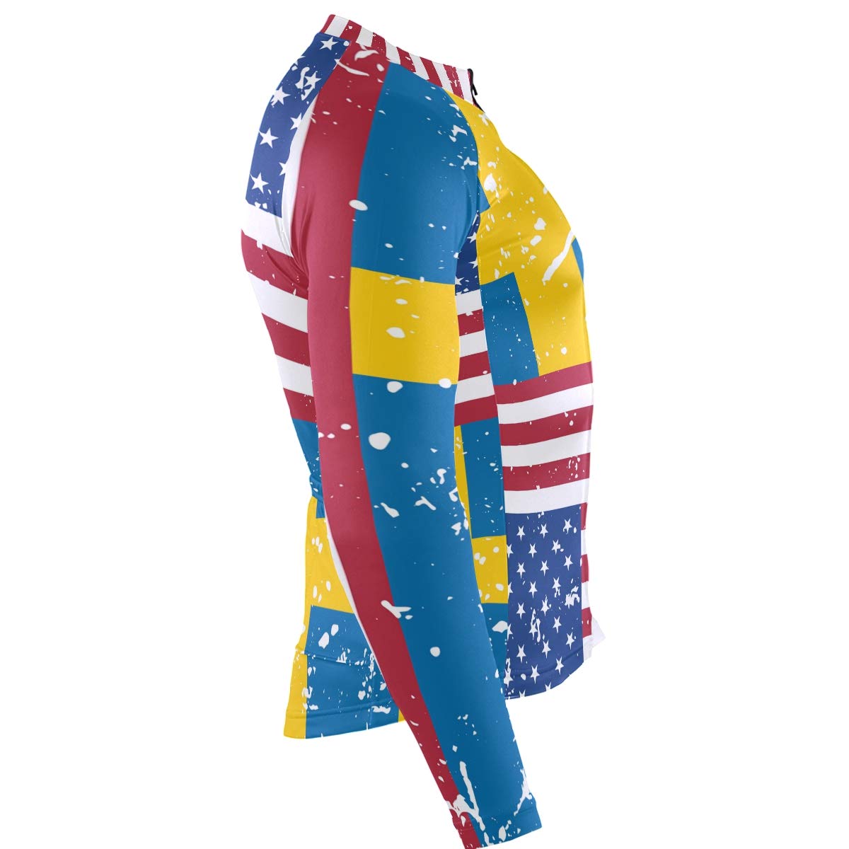 Cycling Jersey Men Long Sleeve Tops American Swedish Flag Bike Shirts Bicycle Clothes Jacket