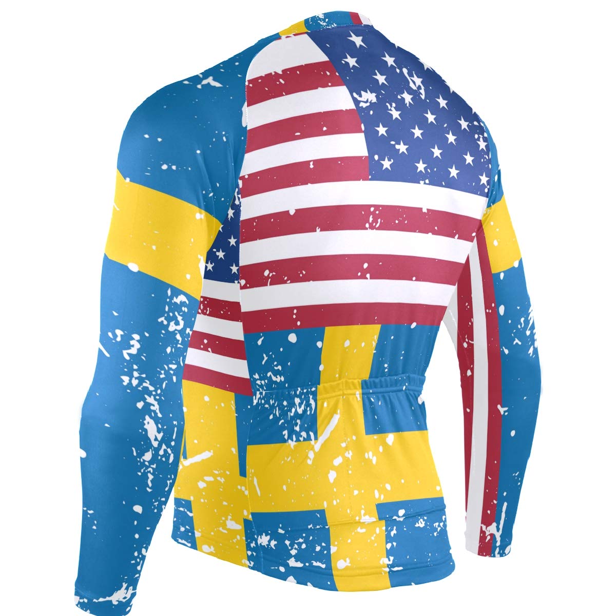 Cycling Jersey Men Long Sleeve Tops American Swedish Flag Bike Shirts Bicycle Clothes Jacket