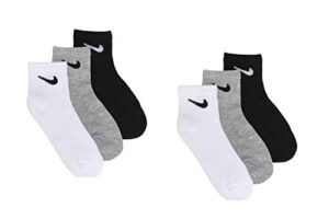 nike little kids ankle colorful socks cushioned (6 pairs),10c-3y shoe/ 5-7 sock