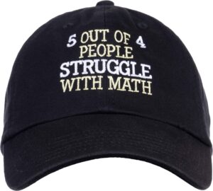 ann arbor t-shirt co. 5 of 4 people struggle with math | funny school teacher teaching humor baseball dad hat black