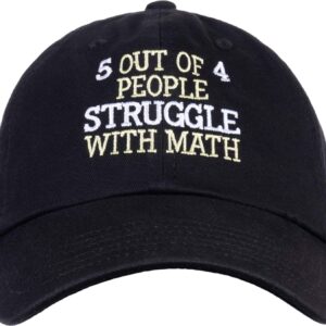 Ann Arbor T-shirt Co. 5 of 4 People Struggle with Math | Funny School Teacher Teaching Humor Baseball Dad Hat Black