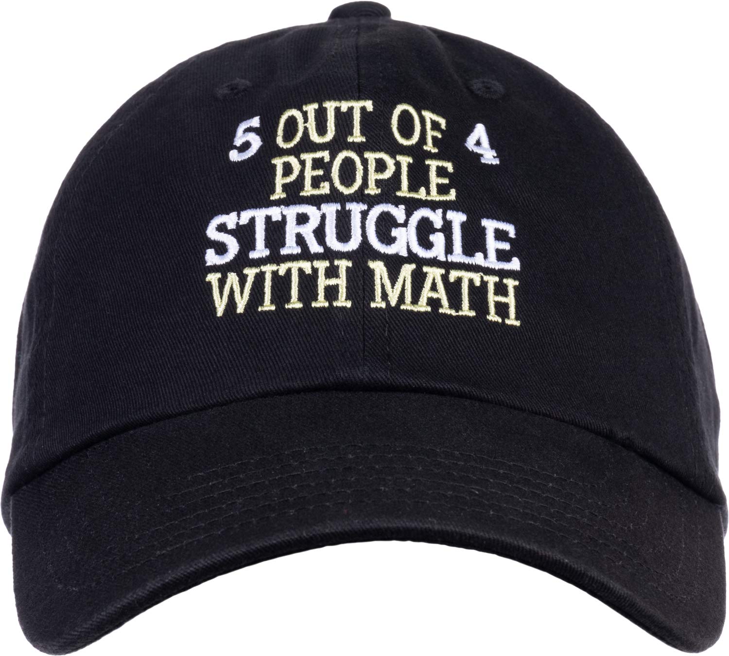 Ann Arbor T-shirt Co. 5 of 4 People Struggle with Math | Funny School Teacher Teaching Humor Baseball Dad Hat Black