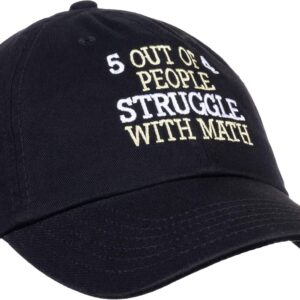 Ann Arbor T-shirt Co. 5 of 4 People Struggle with Math | Funny School Teacher Teaching Humor Baseball Dad Hat Black