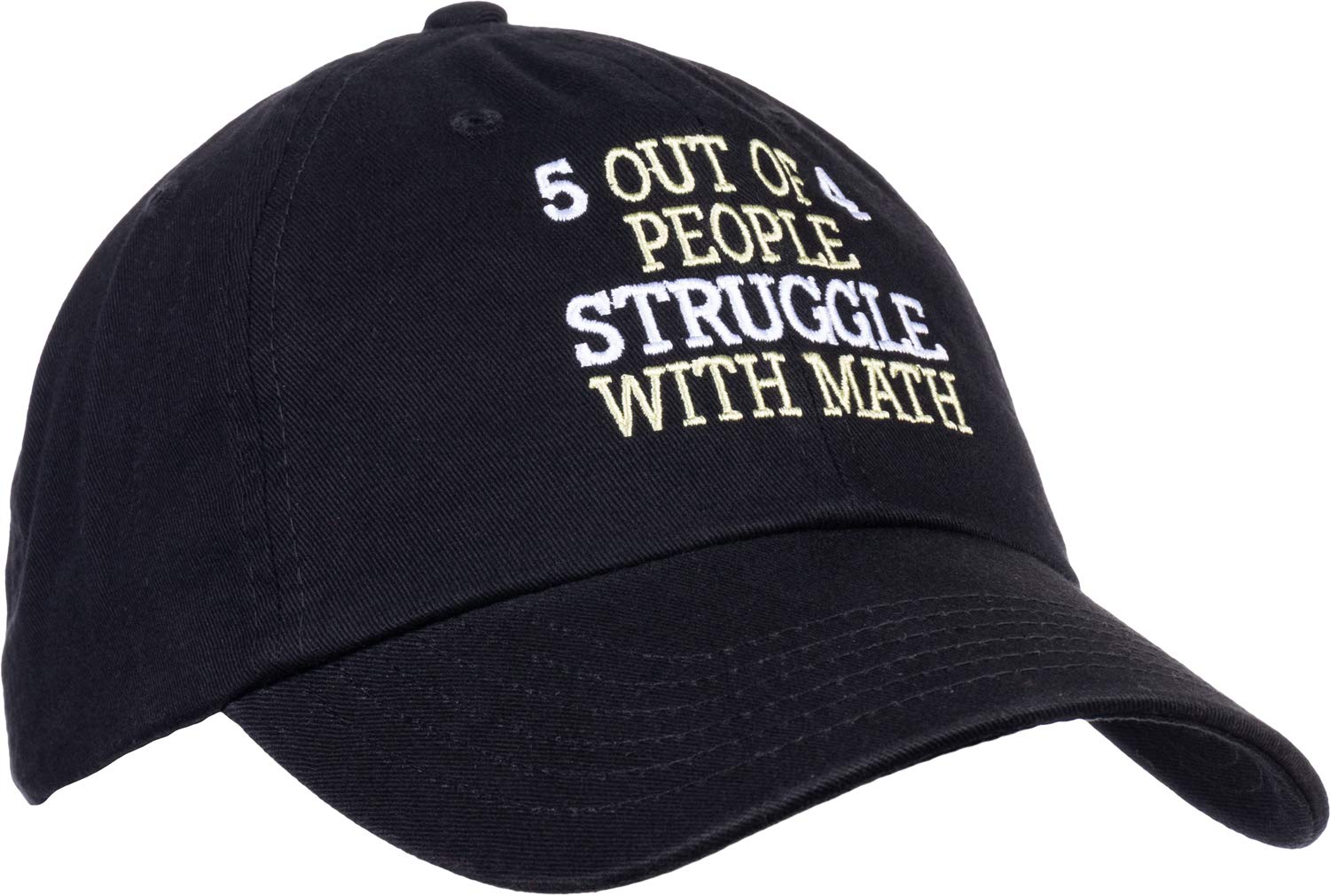 Ann Arbor T-shirt Co. 5 of 4 People Struggle with Math | Funny School Teacher Teaching Humor Baseball Dad Hat Black