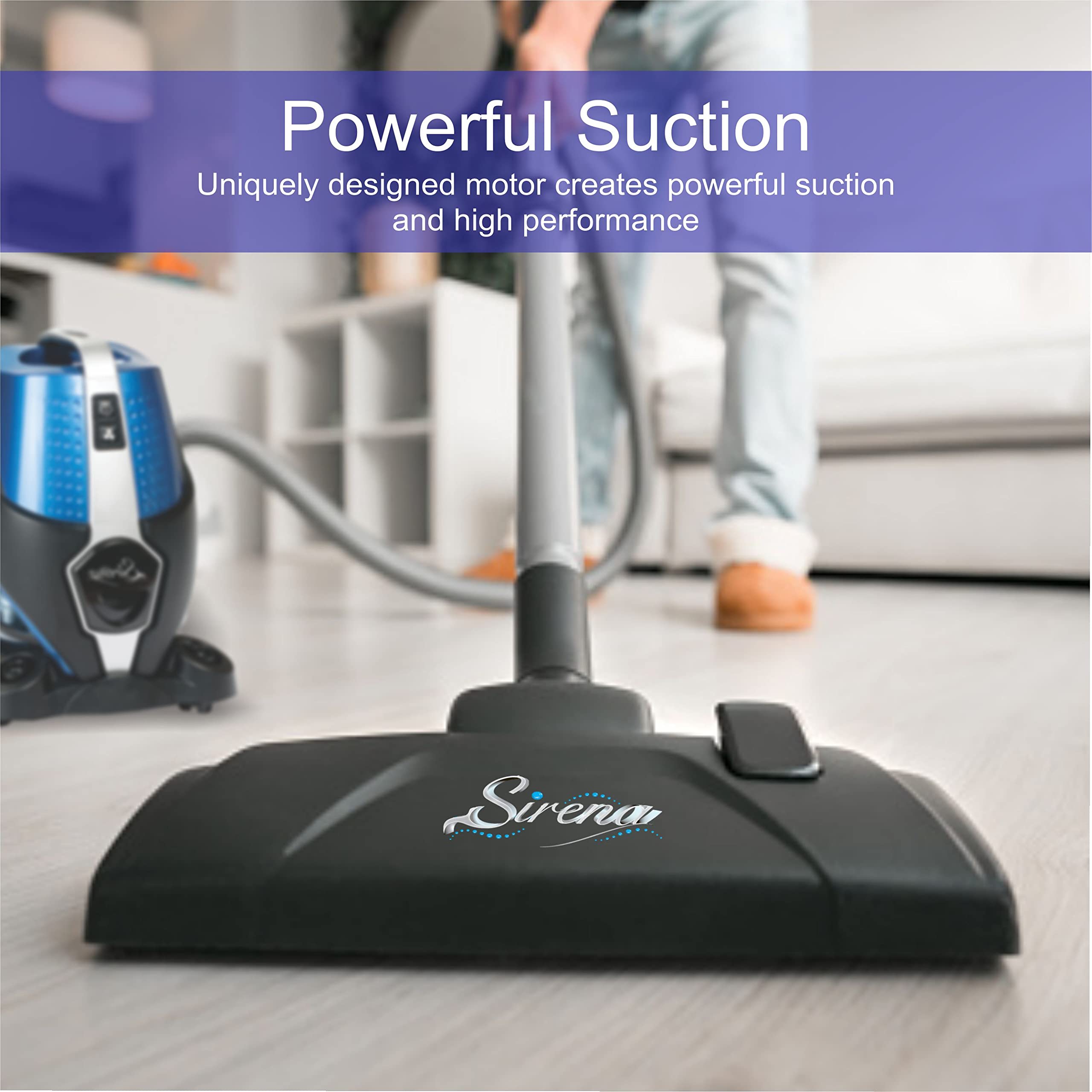 Sirena Bagless Vacuum Cleaner Premium Pack - Water Filtration Vacuum - Bonus 2 Twister Air Purifier, HEPA Filter and Turbo Brush - Wet Dry Vacuum - Hardwood Floor Sweeper and Pet Hair Cleaner