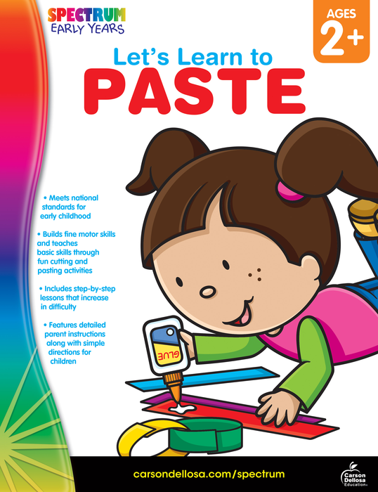 Spectrum | Let’s Learn to Paste Activity Book | Ages 2+, Printable