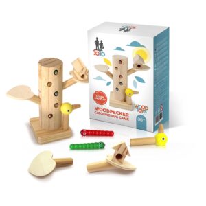 JOJO Fine Motor Skills Toy for Toddlers Montessori Wooden Toys Magnetic Bird Toy Set Woodpecker Catching Bug Game for Boy and Girl Early Preschool Learning Toys Educational Gift 2 3 4 5 Years Old