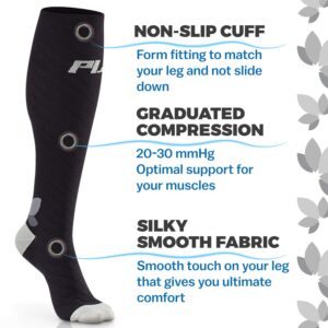 Powerlix Compression Socks for Women & Men (Pair) for Neuropathy Swelling Pain Relief 20-30 mmHg Medical Knee-high Stockings