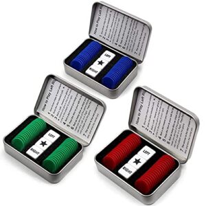 befantasway right left center dice game set with 3 dices + 36 chips (3 sets -red+green+blue)