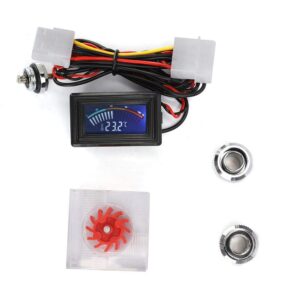 Computer Water Cooling Reservoir - G1/4 Threaded Flow Meter Indicator + Pointer Display Digital Thermometer - PC Water Cooling System Kit Temperature Meter Flow Indicator