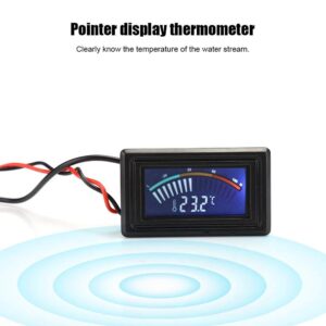 Computer Water Cooling Reservoir - G1/4 Threaded Flow Meter Indicator + Pointer Display Digital Thermometer - PC Water Cooling System Kit Temperature Meter Flow Indicator