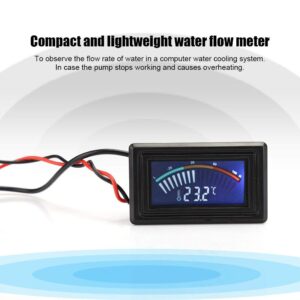 Computer Water Cooling Reservoir - G1/4 Threaded Flow Meter Indicator + Pointer Display Digital Thermometer - PC Water Cooling System Kit Temperature Meter Flow Indicator