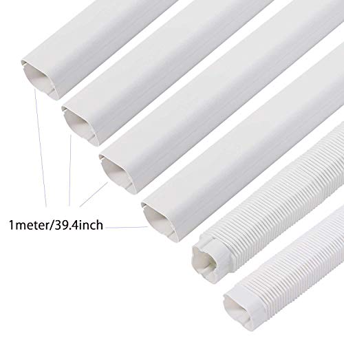 TAKTOPEAK 3'' 17 Ft PVC Decorative Line Cover Kit for Ductless Mini Split Air Conditioner,Central AC and Heat Pumps-Full Set, No Other Parts Needed