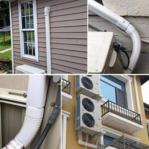 TAKTOPEAK 3'' 17 Ft PVC Decorative Line Cover Kit for Ductless Mini Split Air Conditioner,Central AC and Heat Pumps-Full Set, No Other Parts Needed