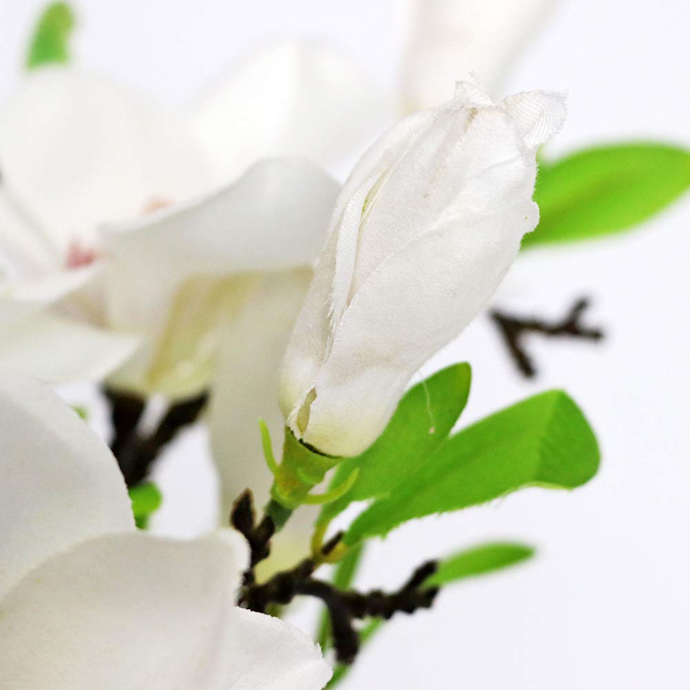 DAMEING Artificial Magnolia Flower 6pcs Bridal Wedding Bouquet Cloth Plastic Fake Wedding Flower Bouquet for Wedding Party Home Office Garden Bridal Hydrangea Decor Anniversary Pool Party