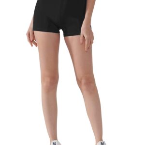 CADMUS Women's Spandex Volleyball Shorts 3" Workout Pro Shorts,Black & Black & Black,Medium