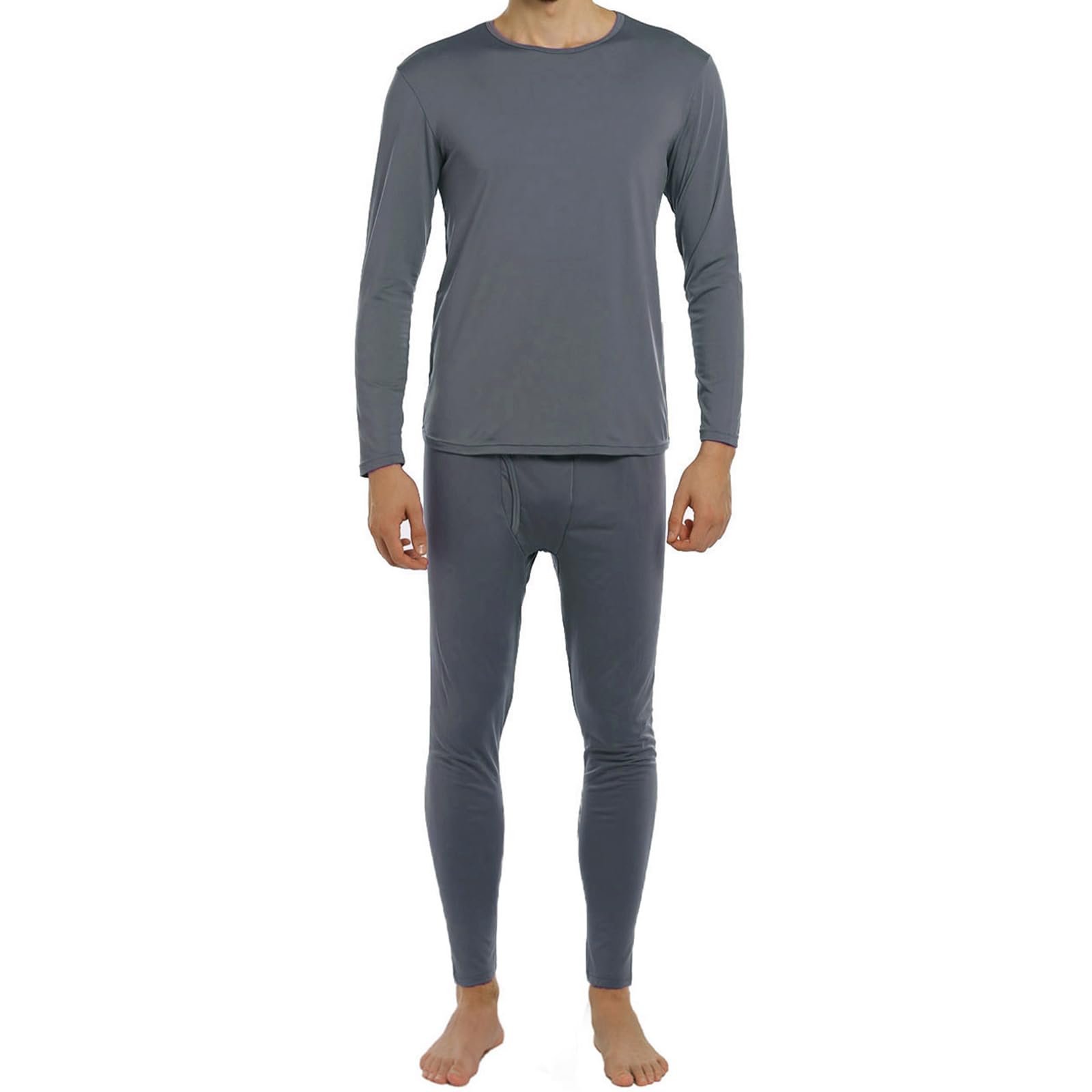 ViCherub Thermal Underwear for Men Fleece Lined Long Johns Thermals Top and Bottom Set Base Layer for Cold Weather Charcoal M