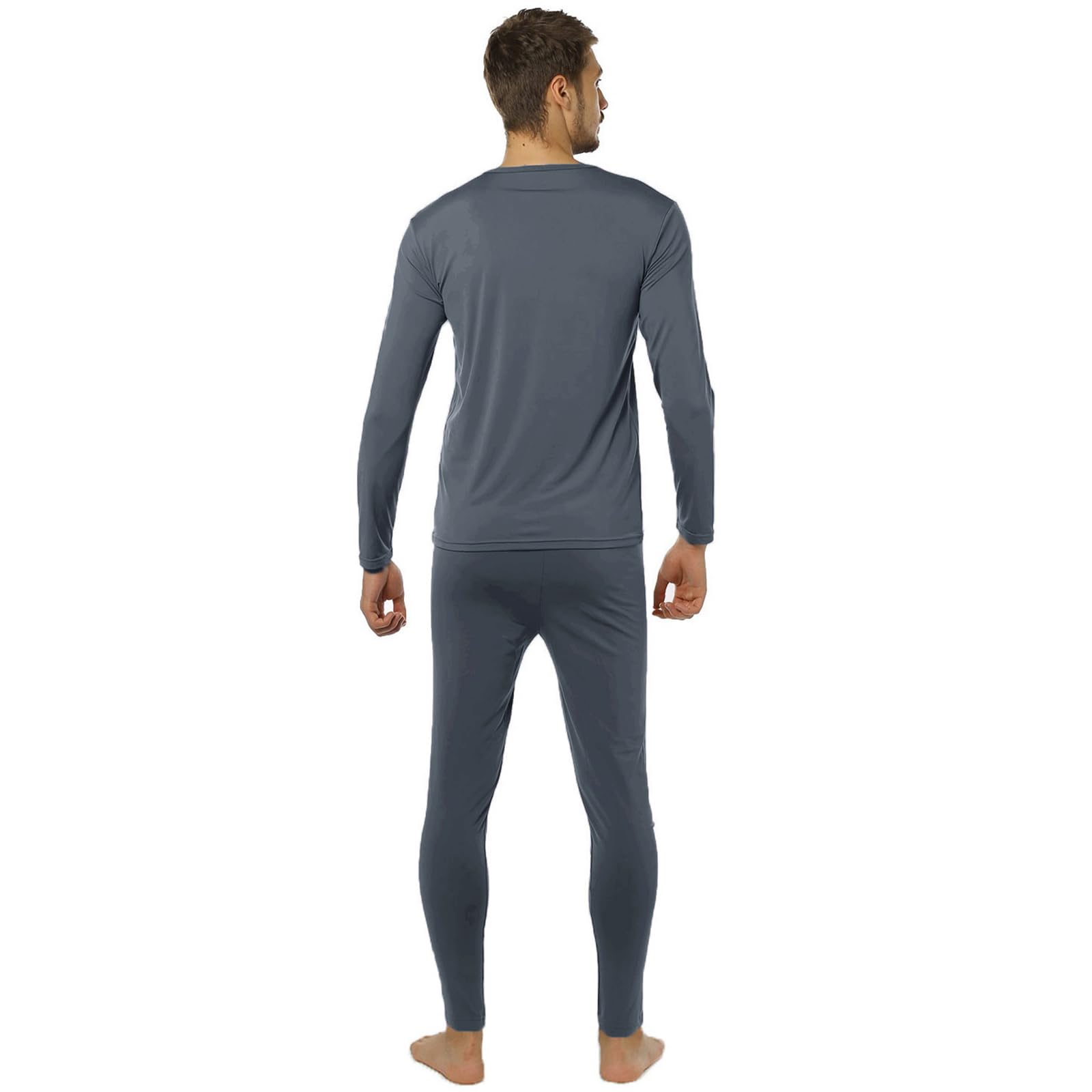 ViCherub Thermal Underwear for Men Fleece Lined Long Johns Thermals Top and Bottom Set Base Layer for Cold Weather Charcoal M