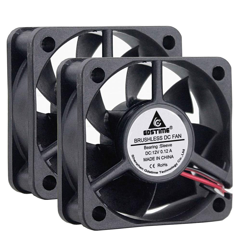 GDSTIME 2 Pack 50mm x 50mm x 20mm 12V DC Brushless Cooling Fan