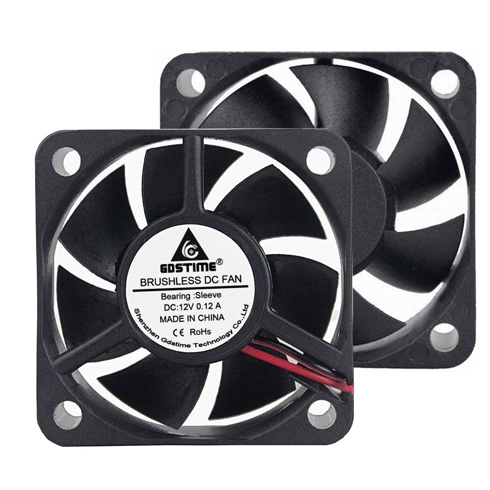 GDSTIME 2 Pack 50mm x 50mm x 20mm 12V DC Brushless Cooling Fan