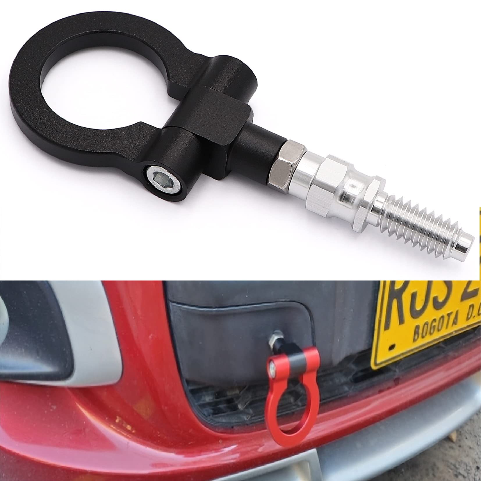 Car Refitted Front Rear Bumper Trailer Ring Eye Towing Tow Hook Kit Compatible with BMW 1 3 5 Series