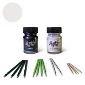 scratcheshappen exact-match touch up paint kit compatible with ford star white metallic tricoat (az/m7446a/pn4hr/lvlgwha) - bottle, essential