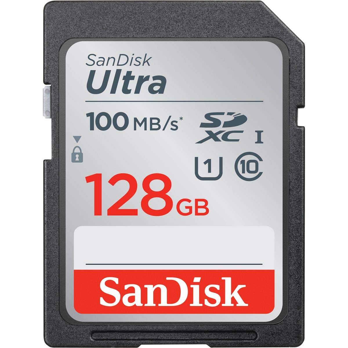 SanDisk 128GB Ultra UHS-I Class 10 U1 SDXC Memory Card, 100MB/s Read and 10MB/s Write Speed