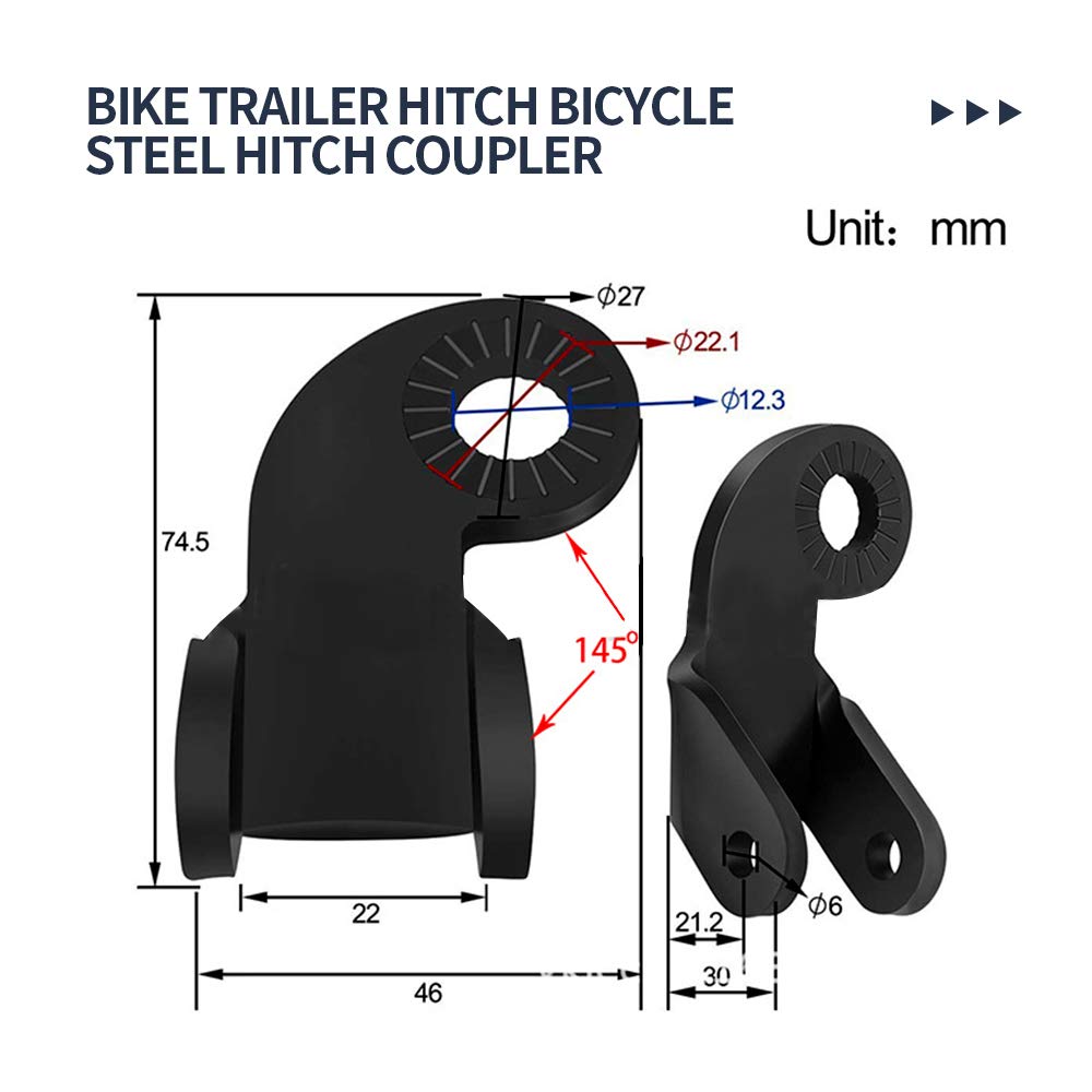 Bicycle Trailer Hitch Steel Hitch Coupler Replaces for Burley Bike Trailers Adapter Replacement Trailer Hitch Connector