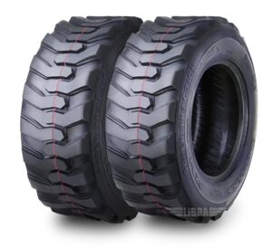 set 2 new heavy duty 12-16.5 12x16.5 12 ply industrial skid steer tire w/rim guard