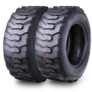 Set 2 New Heavy Duty 12-16.5 12x16.5 12 Ply Industrial Skid Steer Tire w/Rim Guard