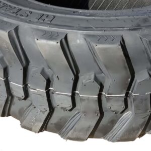 Set 2 New Heavy Duty 12-16.5 12x16.5 12 Ply Industrial Skid Steer Tire w/Rim Guard