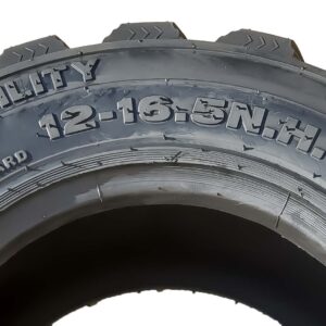 Set 2 New Heavy Duty 12-16.5 12x16.5 12 Ply Industrial Skid Steer Tire w/Rim Guard