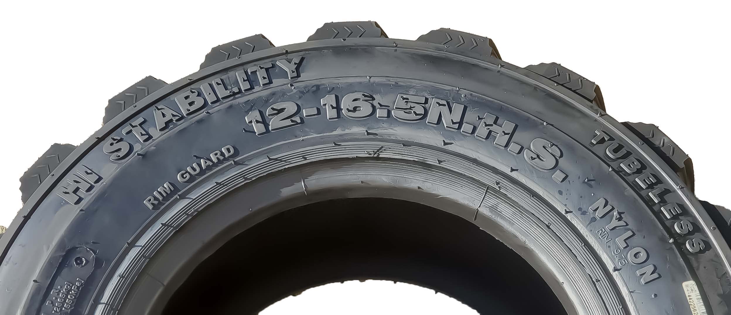 Set 2 New Heavy Duty 12-16.5 12x16.5 12 Ply Industrial Skid Steer Tire w/Rim Guard