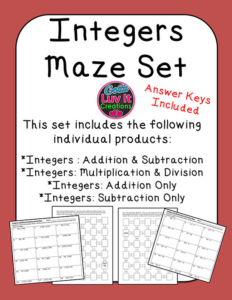 integer operations adding and subtracting integers multiplying dividing bundle