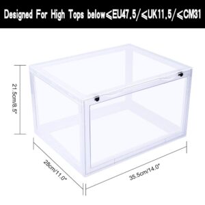 K.T.Z Shoe Storage Container Shoe Box Shoe Display Stackable Shoe display box Sneaker Box Stackable Clear for Men Women(D Style Transparent, 16 PCS)