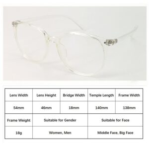 Reading Glasses Anti Blue Light Blocking Reader Oversized Frame for Women Men for Mid Big Face Anti Eyestains Crystal +1.25