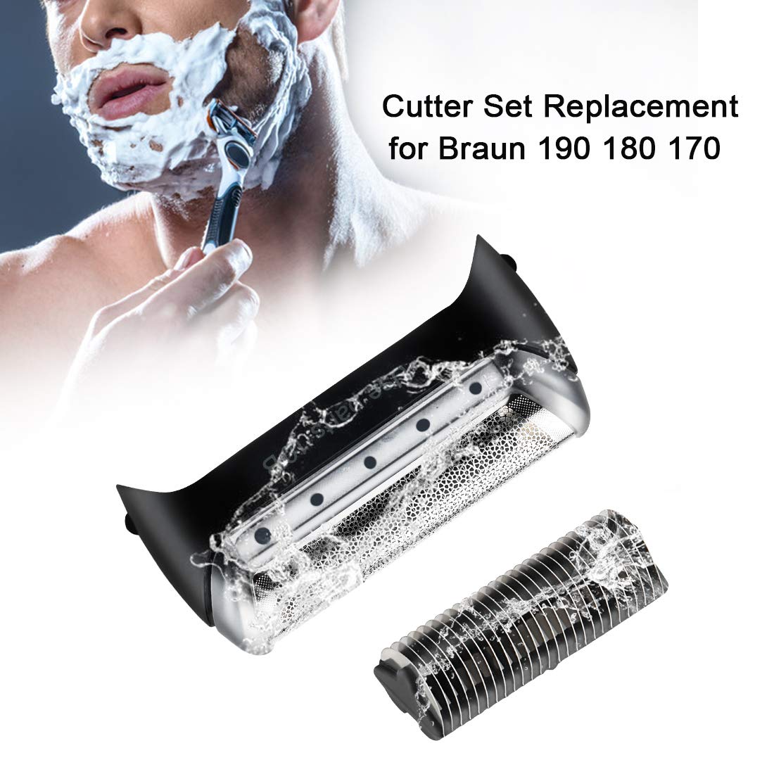 10B Foil & Cutter for Braun Cruzer, 1000/2000 Series Shaver Head Set Replacement Part for Braun 180 190 1735 1775 5728 5729 170S