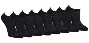 saucony women's performance super lite no-show athletic running socks multipack, black fashion (8 pairs), shoe size: 6-10 m