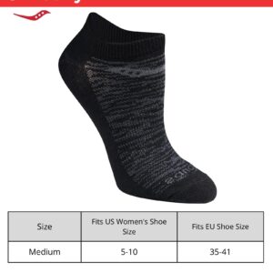 Saucony Women's Performance Super Lite No-Show Athletic Running Socks Multipack, Black Fashion (8 Pairs), Shoe Size: 6-10 M