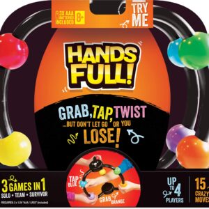 Hands Full! - an Interactive Family Game of Twisted Challenges and Tangled Fun - Grab, Tap and Twist but Don't Let Go or You Lose! - 3 Games in 1, for ages 8 YEARS & UP