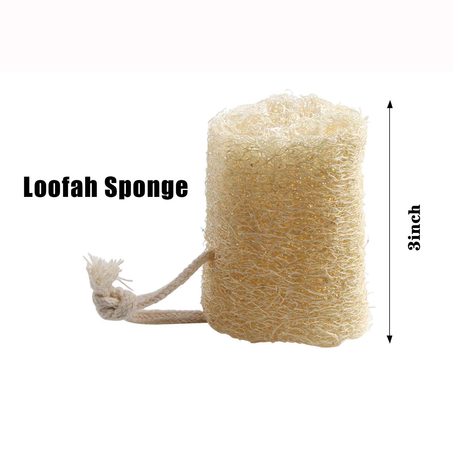 FEBSNOW Loofa Body Scrubber - 4 PCS Exfoliating Loofah Back Scrubber Natural Luffa Shower Bath Sponge Exfoliating Washcloth Face Scrubber Pad for Deep Clean & Invigorate Your Skin