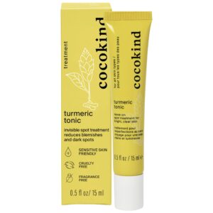 cocokind turmeric tonic, spot treatment for dark spots and blemishes with organic turmeric, tea tree oil, and witch hazel