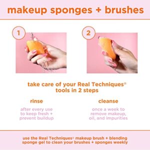 Real Techniques Miracle Powder Sponge, Makeup Blending Sponge For Powder Products, Set Makeup For Natural Finish & Cloud Skin, Buildable Coverage, Velvet Material, Latex-Free Foam, 2 Count