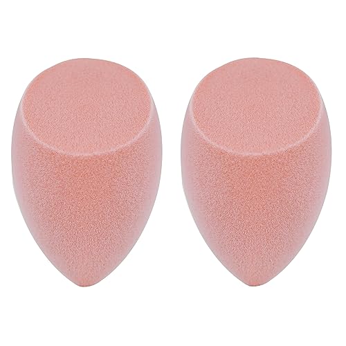 Real Techniques Miracle Powder Sponge, Makeup Blending Sponge For Powder Products, Set Makeup For Natural Finish & Cloud Skin, Buildable Coverage, Velvet Material, Latex-Free Foam, 2 Count