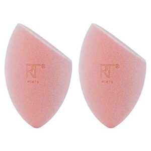 Real Techniques Miracle Powder Sponge, Makeup Blending Sponge For Powder Products, Set Makeup For Natural Finish & Cloud Skin, Buildable Coverage, Velvet Material, Latex-Free Foam, 2 Count